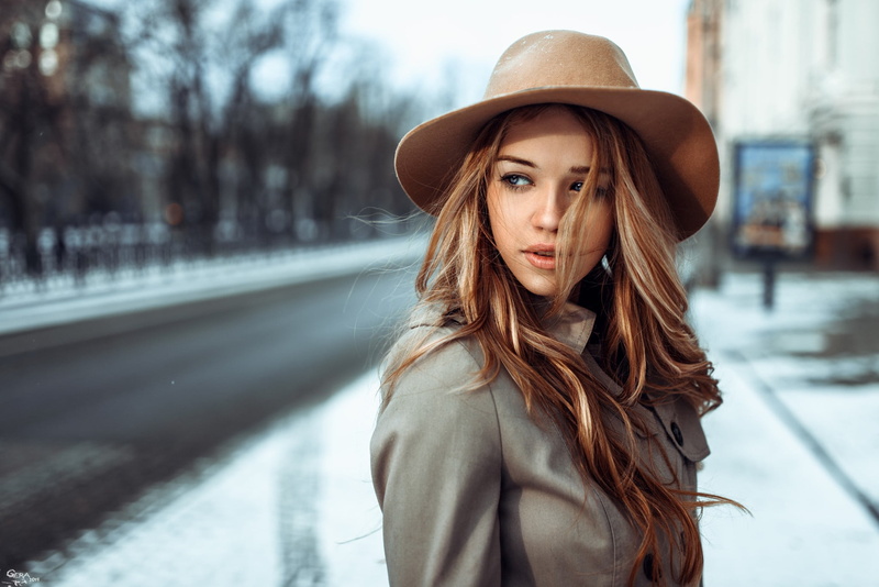 long hair, auburn hair, young adult, clothing, blue eyes, Dasha Romanchenko, beauty, portrait, round, Georgy Chernyadyev, leisure activity, 1080P, women