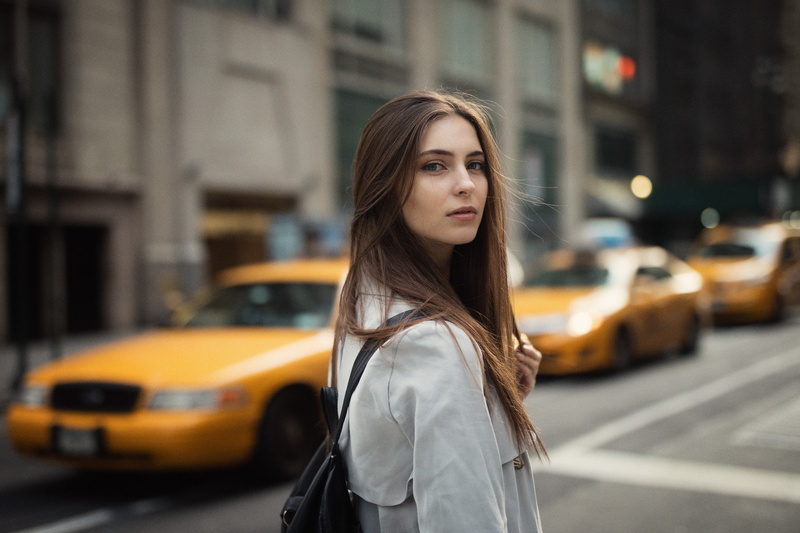 white coat, portrait, 1080P, coats, women, trench coat, bokeh, looking at viewer