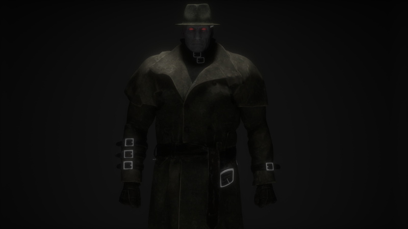 trench coat, dark, 4K, lights, red eyes, Resident Evil 2 Remake, Tyrant
