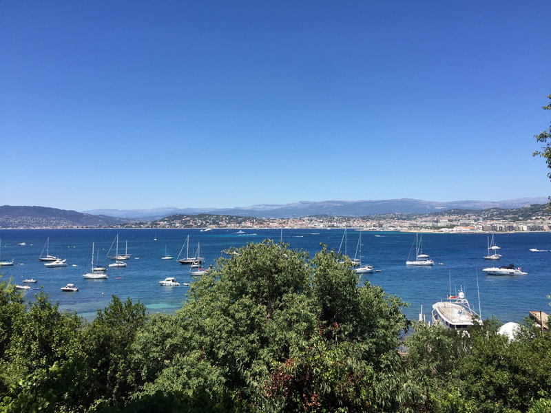 cannes, no people, scenics - nature, mode of transportation, blue, bay, beauty in nature, day, tree, mountain, sky, high angle view, seashore, sea, copy space
