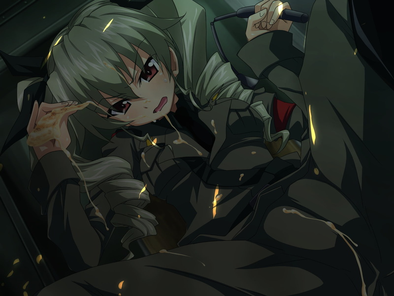 panzer, anchovy, pizza, 720P, parsec, food, ten, twintails, cameltoe, girls, uniform, und