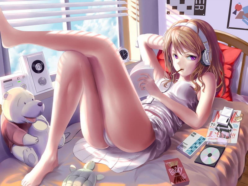 one person, human representation, robot, technology, representation, futuristic, childhood, bedroom, anime, in bed, women, child, skirt, beauty