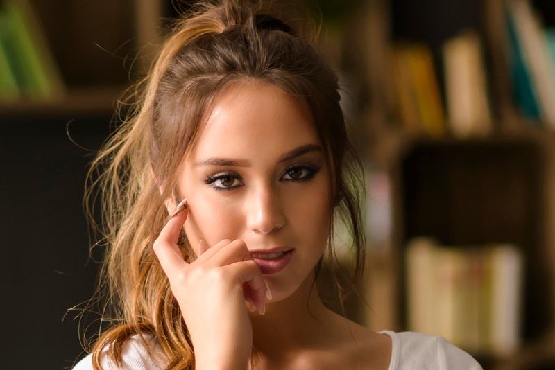 Anna Bous, 1080P, depth of field, face, portrait, women