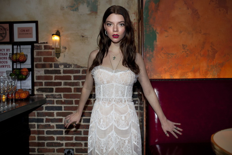 1080P, women, actress, Anya Taylor-Joy, brunette, white dress, women indoors