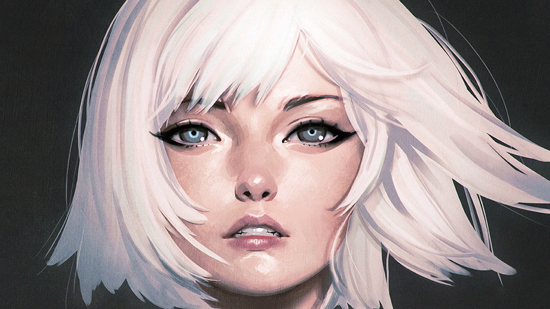 Ilya Kuvshinov, white hair, eyes, 1080P