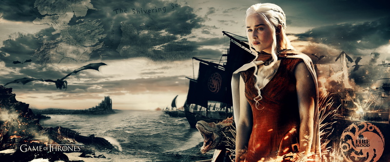 thrones, 5K, cloud - sky, Game of Thrones, motion, sky, people, fantasy, targaryen, land, digital composite, sea, built structure, Movies, tree, building exterior