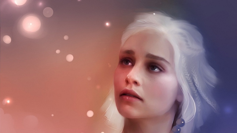 Emilia Clarke, 1080P, art, khaleesi, game of thrones, figure, Targaryen, daenerys, beautiful, girl, A song of ice and fire, painting