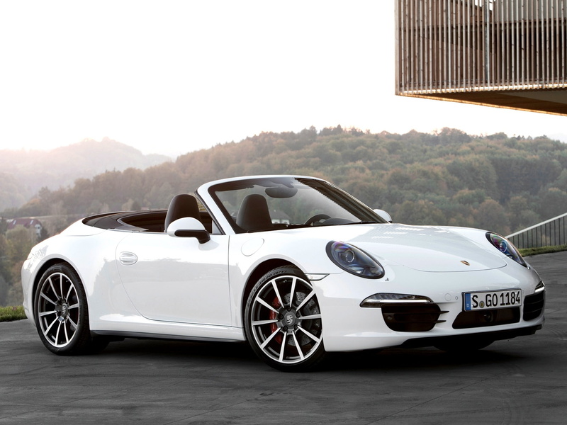 White, The front, Machine, 1080P, Car, Carrera, Beautiful, s, 911, Porsche, Cabriolet, Convertible, Carrera 4s