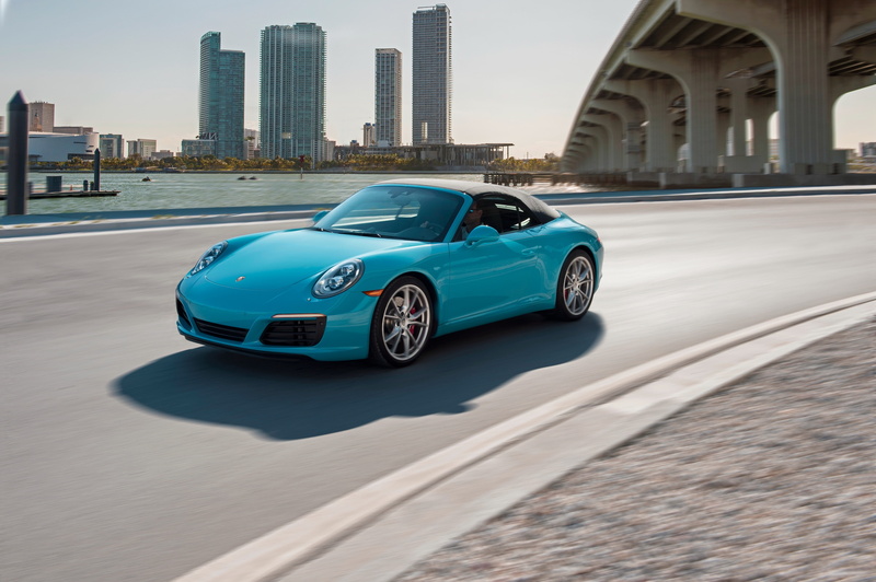 Carrera S, auto, convertible, 911, city, car, Porsche, turquoise, 4K, Cabriolet, road