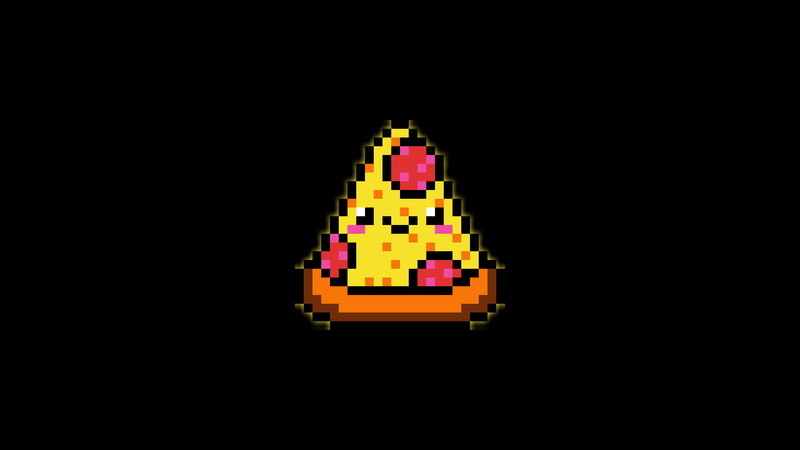 food, minimalism, pixel art, 1080P, pixels, digital art, pizza