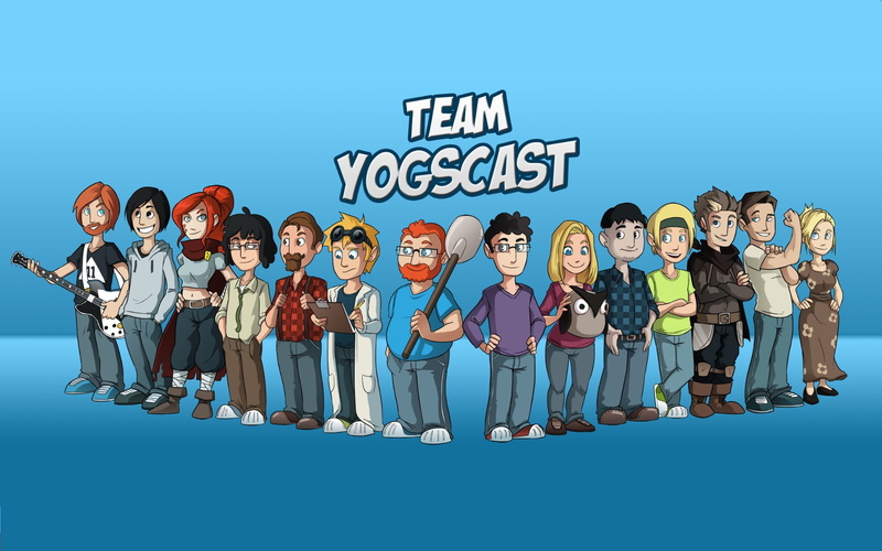 females, looking at camera, childhood, adult, community, crowd, blue background, happiness, yogscast lewis brindley simon lane duncan jones paul sykes hannah rutherford chris lovasz martyn littlewood joakim hellstrand zoey proasheck liam j_ mackay