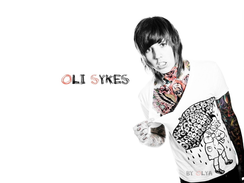white background, females, Bring me the horizon, studio shot, text, indoors, 720P, cut out, one person, western script, standing, hairstyle, T-shirt, communication