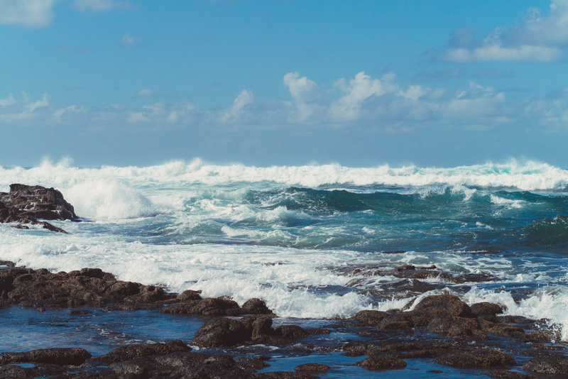 rocky coastline, sea, nature, surfing, day, beauty in nature, land, beach, sport, horizon over water, aquatic sport, flowing water, water, solid, wave