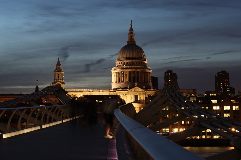 illuminated, bridge - man made structure, 1080P, twilight, uk, sky, outdoors, sunset, england, built structure, cloud - sky, dusk, belief, historical
