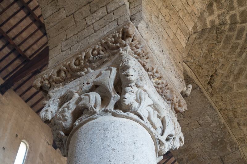 built structure, craft, romanesque, capital, carving, human representation, ancient, no people, stone material, abbey, the past, montalcino, architecture