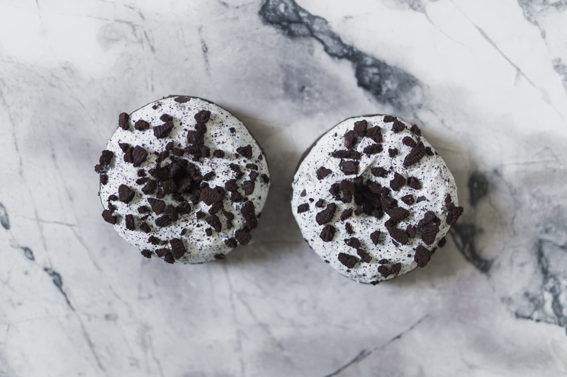 snow, delicious, tasty, nature, table, donut, no people, still life, outdoors, close-up, cute, beauty in nature, day, treat, doughnut, baked, focus on foreground