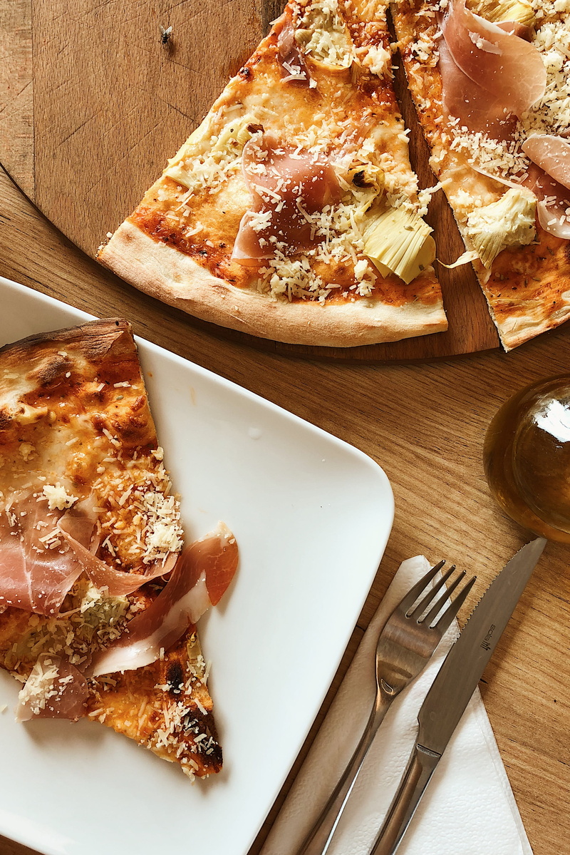 4K, snack, temptation, ready-to-eat, indulgence, meal, close-up, pizza, table, food and drink, Prosciutto, no people, high angle view, restaurant, unhealthy eating