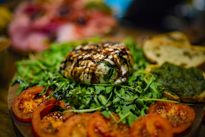 herb, italian food, dinner, crockery, vegetable, pesto, arugula, olive oil, indoors, selective focus, ready-to-eat, balsamic vinegar, seafood, plant, antipasti