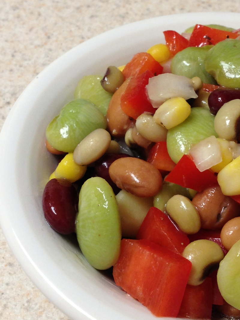 cancer food, food, bean salad, fruit, tomato, olive, onion, healthy meal, pinto beans, corn, 2K, fruit salad, black-eyed peas, freshness, vegetarian food