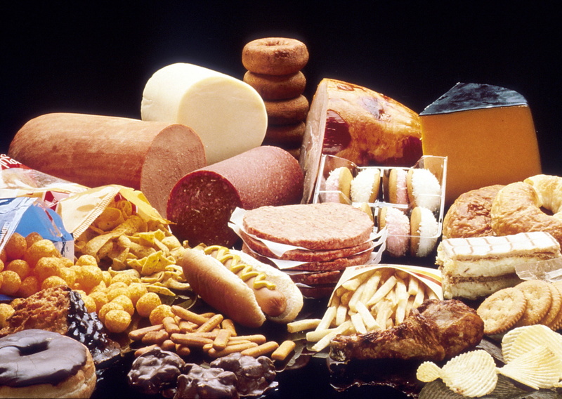 fat food, fats, studio shot, sausage, variation, healthy eating, freshness, food, french fries, close-up, sweet food, macro, still life, abundance, no people