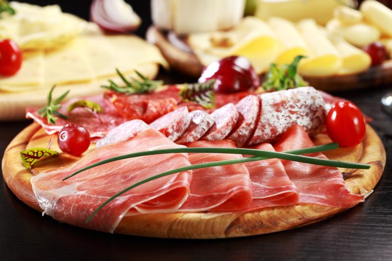 prosciutto, tray, freshness, spice, indoors, gourmet, tomato, close-up, food And Drink, appetizer, vegetable, snack, raw Food, tomatoes, ready-to-eat, salami