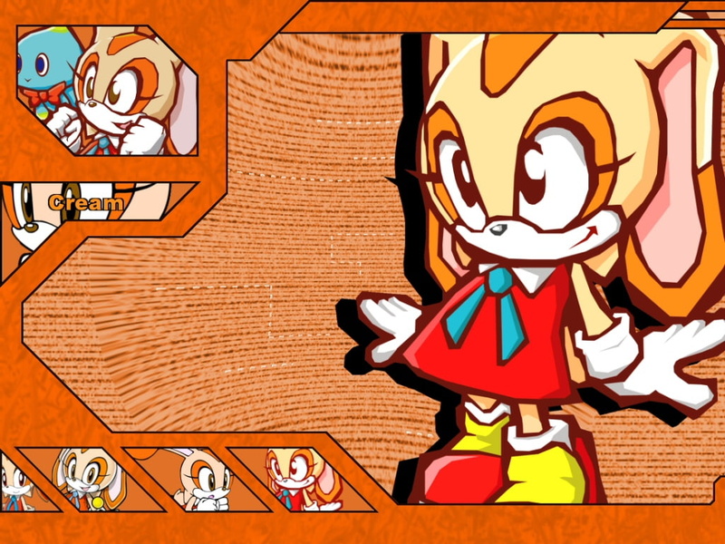 Light Blue tie, video, chao, art, 480P, cream, games, orange, sonic, cheese, Cheese the chao, Cream color, hd, rabbit