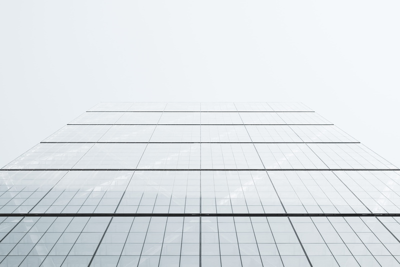 copy space, building exterior, blue, minimal, office building exterior, symmetry, cheese grater, no people, financial district, photo, high riser, city