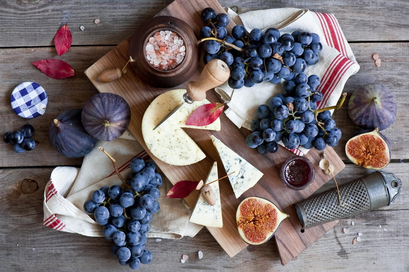 board, 1080P, cheese, figs, grapes