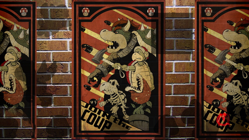 nintendo, hd, video games, poster, koopa, propaganda, mario, 1080P