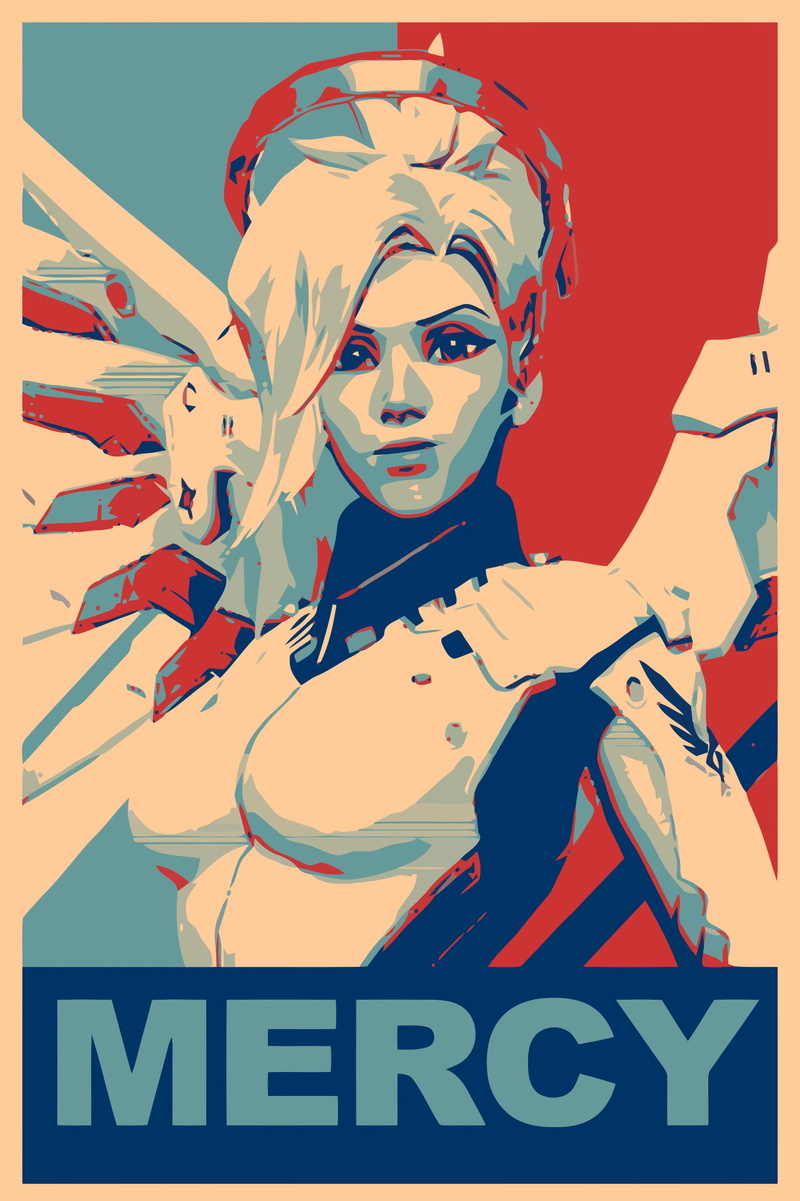 propaganda, 1080P, Gamer, Mercy (Overwatch), Overwatch