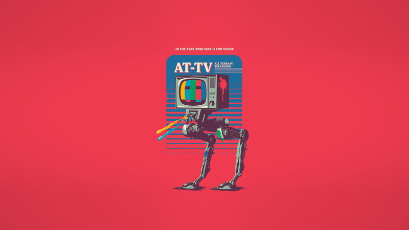 1080P, AT-TV, Art, TV, Robot, In the year 2980 war is for color, Minimalism, All Terrain television