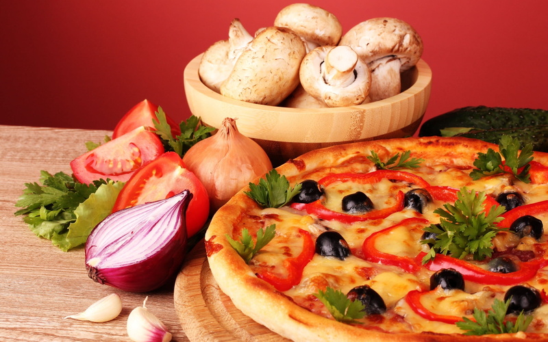 edible mushroom, no people, pizza, food, meat, cooking, bread, garlic, lunch, pepperoni, heat - Temperature, vegetables, snack, mozzarella, spice, gourmet