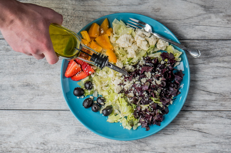 eating utensil, kitchen utensil, fork, organic, food and drink, olive, ready-to-eat, vinegarette, garnish, wood - material, oil, photography, dine, freshness