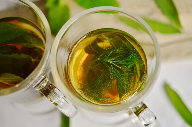 alcohol, nature, medicinal herbs, directly above, tea cup, herb, household equipment, glass, filled, tea - Hot Drink, herbs, green Color, teegläser, no people
