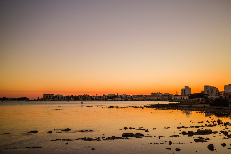 salento, water, outdoors, urban skyline, body, architecture, twilight, landscape, sunset, puglia, no people, sky, building exterior, built structure, porto cesareo