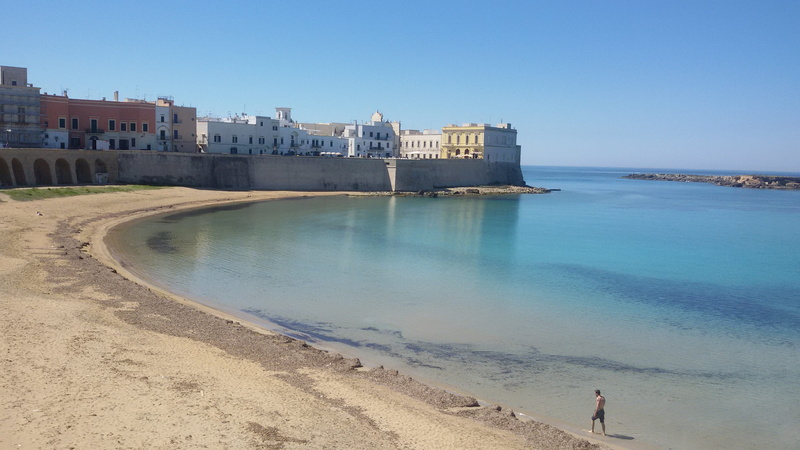 sandy, Salento, outdoors, clear sky, Puglia, blue sea, village, Gallipoli, water, Holidays, standing, built structure, building exterior, beach, day, history