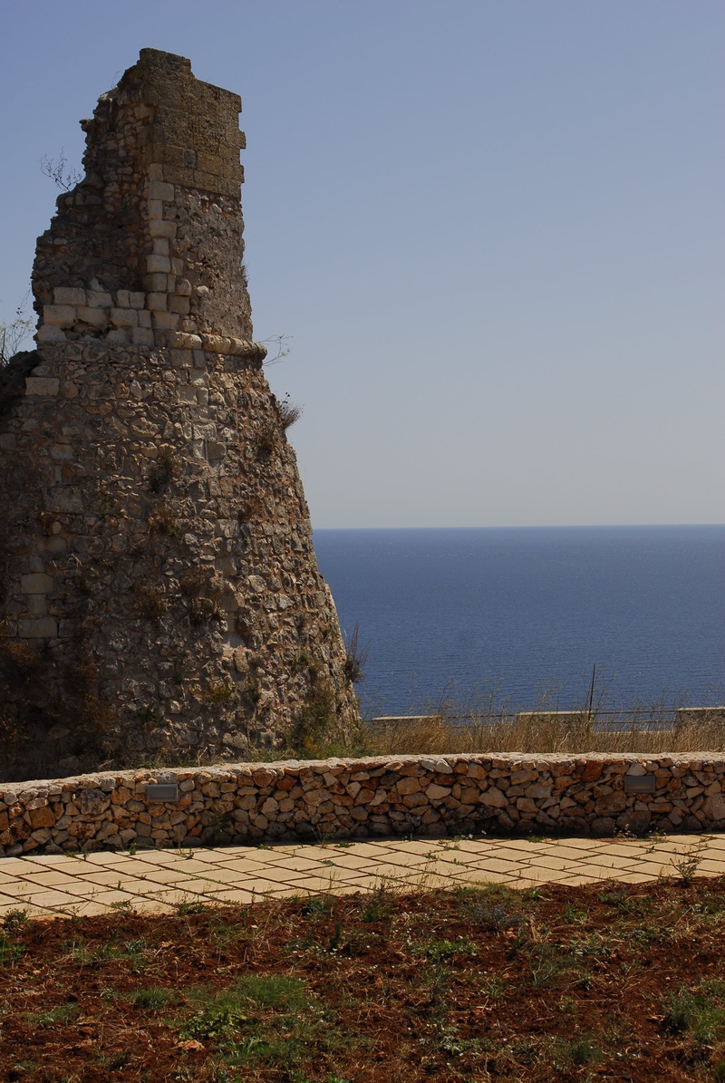 no people, tranquil scene, water, land, old ruin, the past, ancient civilization, history, clear sky, 4K, salento, waterfront, puglia, apulia, scenics - nature