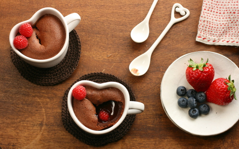 Spoons, 2K, Chocolate, Cups, Dessert, Strawberries, Food, Blackberries