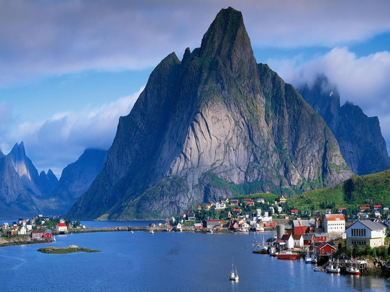 mountain, brown, mountain peak, harbor, scenics - nature, mountain range, beauty in nature, city, bay, transportation, mode of transportation, building exterior