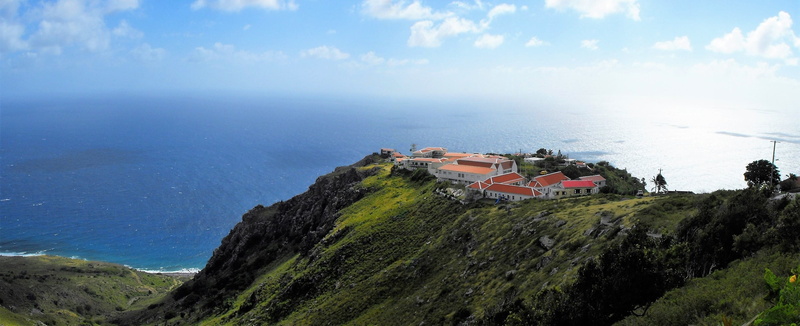 saba, travel, caribbean netherlands, cliffs, beach, st johns, nature, panoramic, built structure, water, building, plant, scenery, panorama, horizon over water