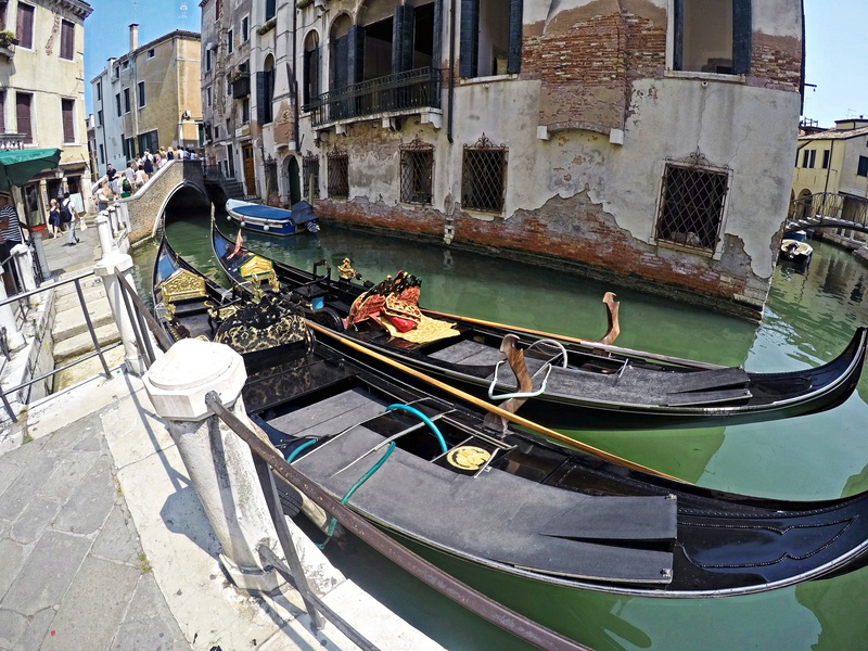 italy, gondola - traditional boat, nature, wooden post, tourism, high angle view, travel destinations, architecture, sea, outdoors, canal, built structure