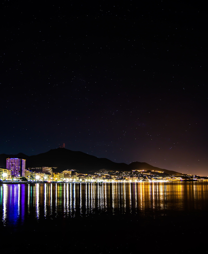 night photography, time, beach town, city, business, beach, sky, star - Space, night, travel Destinations, lake, dark, computer, famous Place, sea, vacations