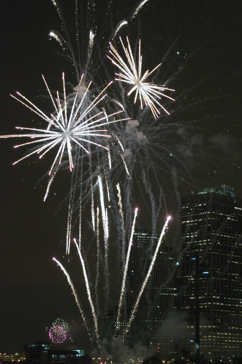illuminated, skyline, fire, no people, city, entertainment event, 4, fourth, night, united states, firework - man made object, architecture, fireworks
