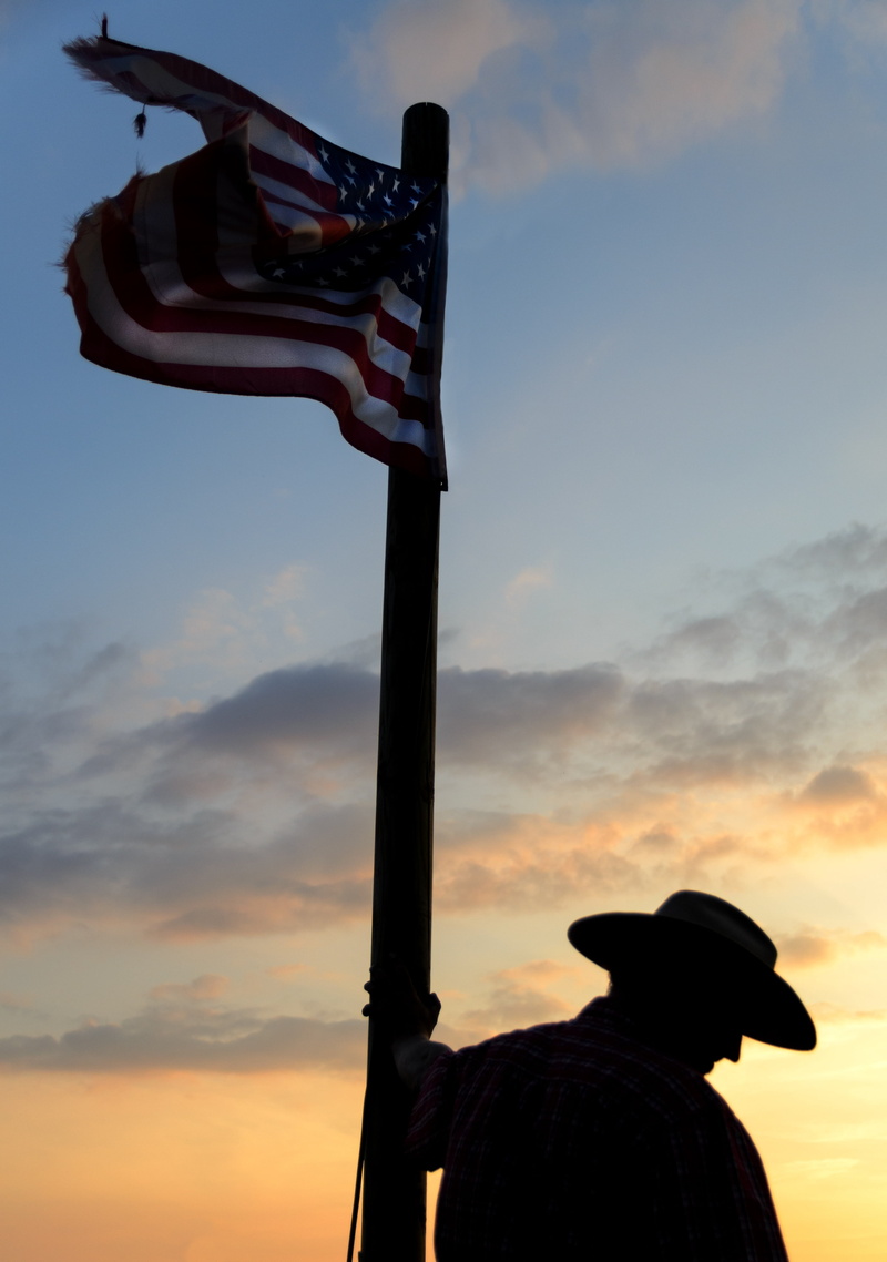 symbols, people, 4K, white, outdoors, flutter, 4, in the wind, pole, world, men, sky, pride, united states, torn, stars stripes, hat, sunset, red, nature