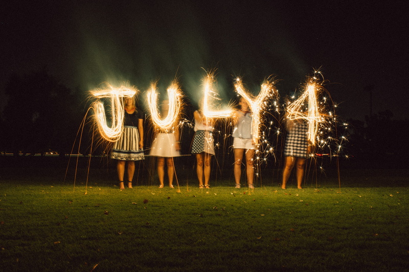 firework, string, celebration, long exposure, illuminated, real people, people, wire wool, 5K, light, full length, event, outdoors, field, standing, firework - man made object
