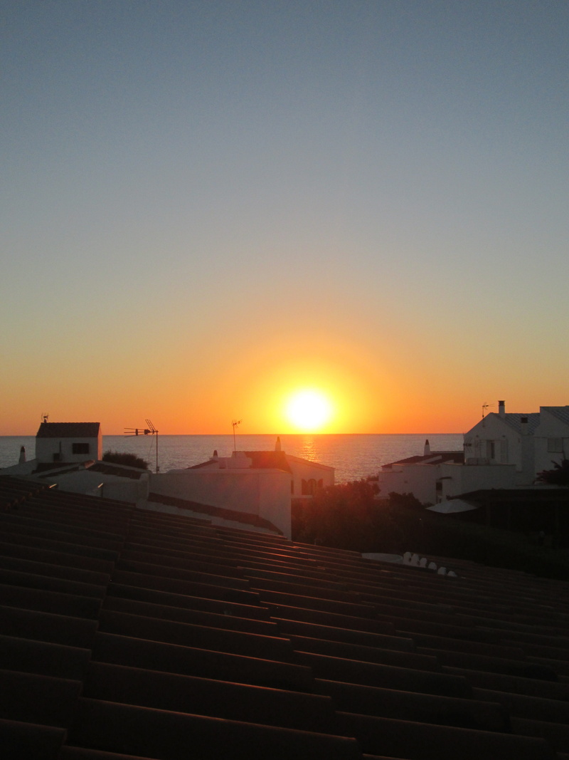 sun, residential district, architecture, tramonto, copy space, sunset, beauty in nature, 4K, built structure, sky, orange color, nature, minorca, outdoors