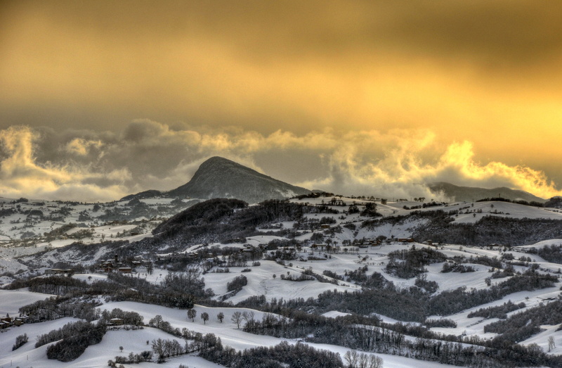 neve, snow, aerial photo, Sunset, Winter, mountains, sky, mountain, landscape, HDR, aerial, nature, photo, hills, covered, 2K, RE, mountain Peak, Italy