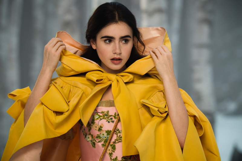 Lily Collins, celebrity, 2K, women, movies, cape, dark hair, actress, hoods