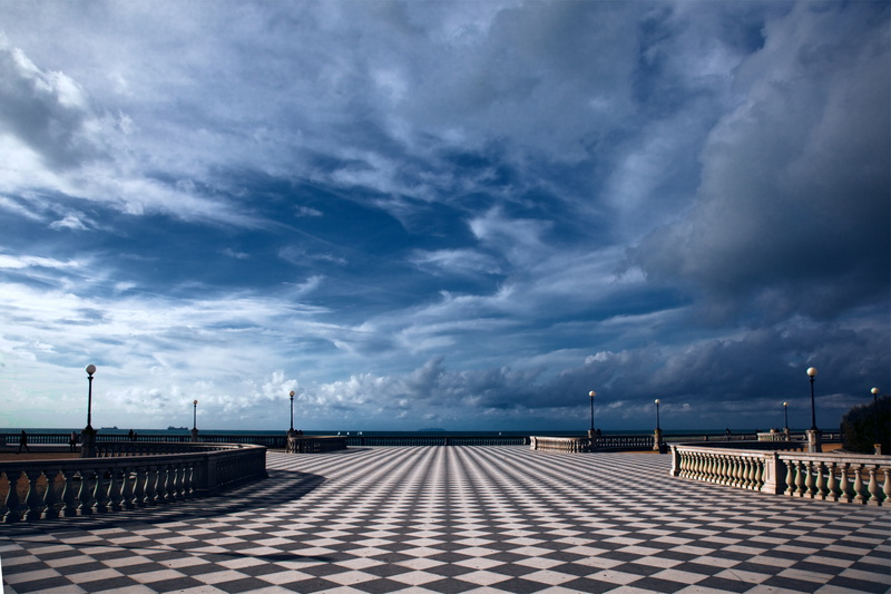 environment, oblast, the sky, empty, Toscana, lights, black, terrace, no people, tile, architecture, pattern, Tuscany, Livorno, overcast, tranquility, cloud - sky
