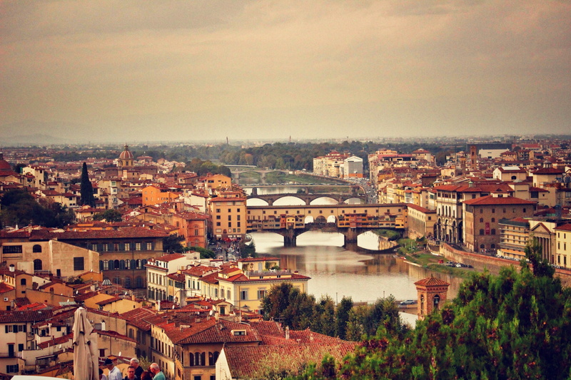 italian, bridge, architecture, 5K, outdoors, day, nature, birds, building, Italy, residential district, river, landscape, view, Firenze, town, eye, settlement